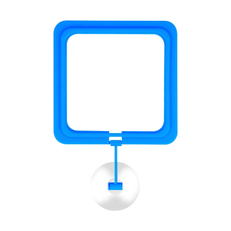 Blue square light fixture on a white background