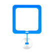 Blue square light fixture on a white background