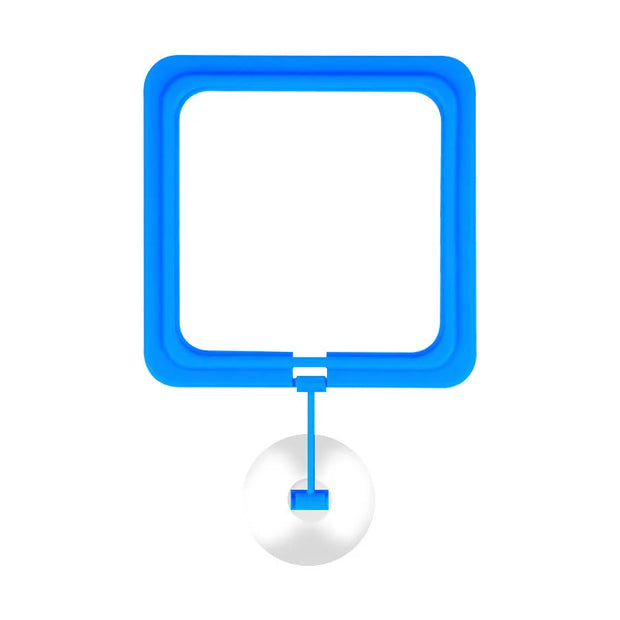 Blue square light fixture on a white background