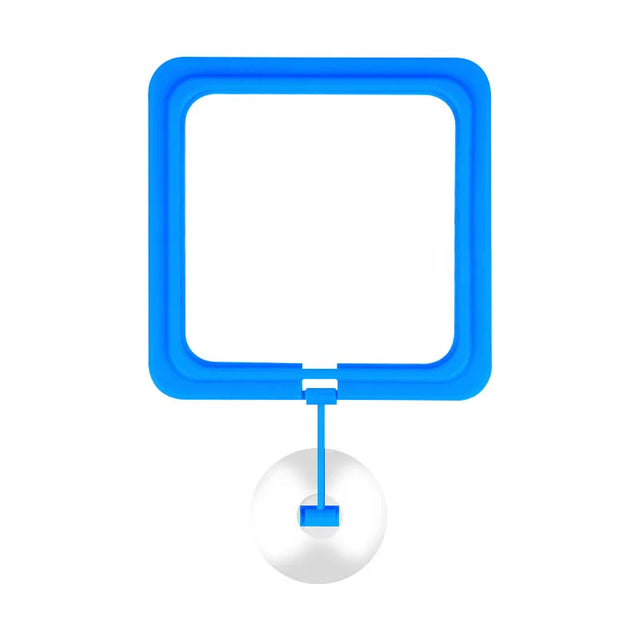 Blue square light fixture on a white background