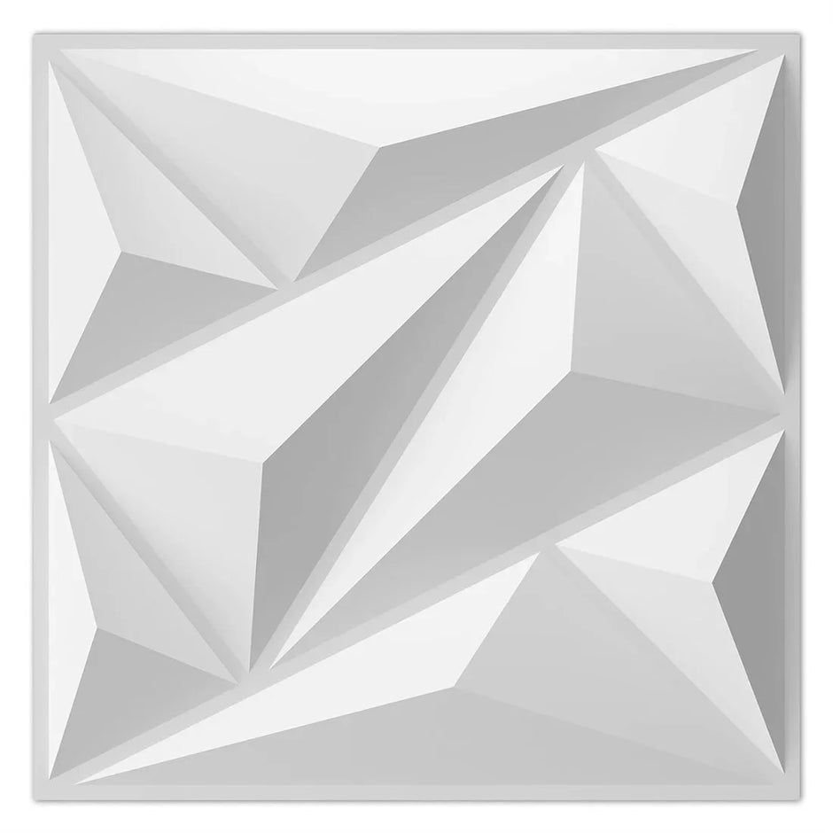 Geometric pattern of triangles in gray on a white background