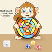 Children's dart board with monkey design on a beige background