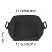 Black silicone bread mold with dimensions on a white background