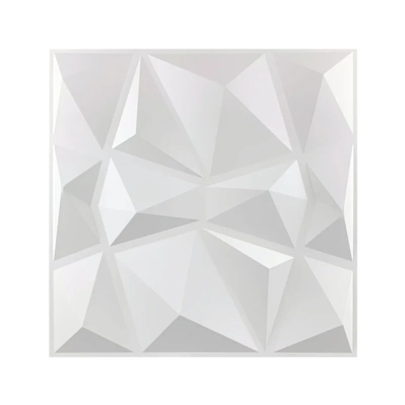 Geometric pattern of triangles in white on a white background
