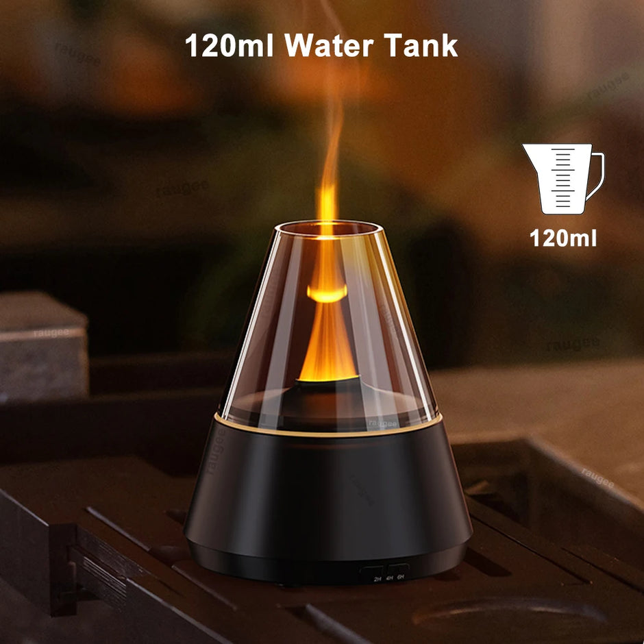 جهاز ترطيب هواء USB مصغر وناشر عطور – لهب LED، 7 ألوان، 120ml
