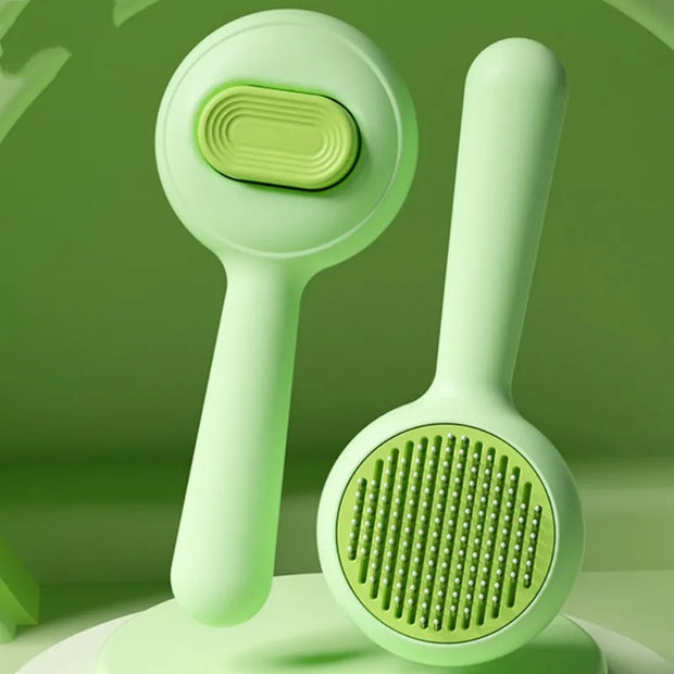 Two green kitchen tools with a textured surface on a green background