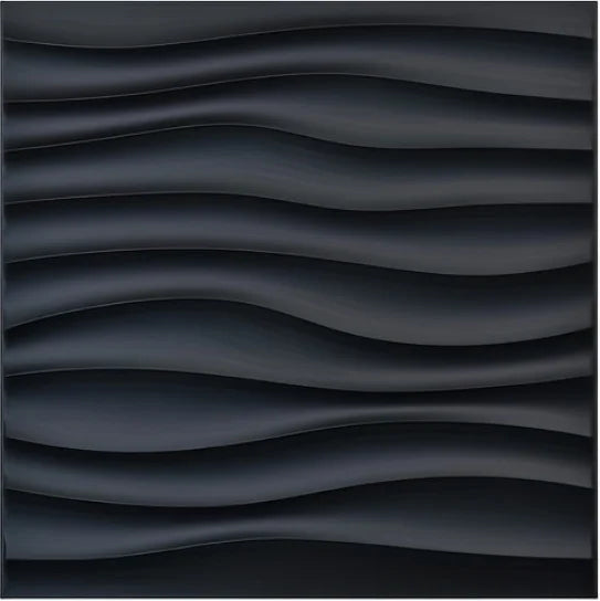 Dark gray wavy patterned wall panel