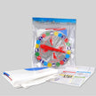 Colorful educational tool with a wheel and packaging on a gray background