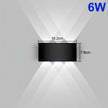 Black wall light fixture with measurements and '6W' label on a gray background