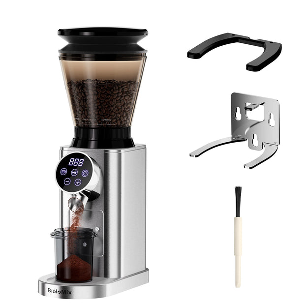 BioloMix CG210 Electric Burr Coffee Grinder – 48 Grind Settings, Anti-Static, Espresso Ready