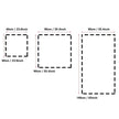 Dimensions of a rectangular area with measurements in centimeters and inches.