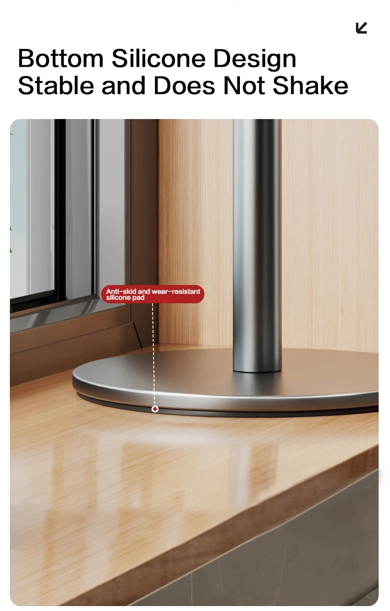Stable base design of a piece of furniture with silicone protection on a wooden floor.