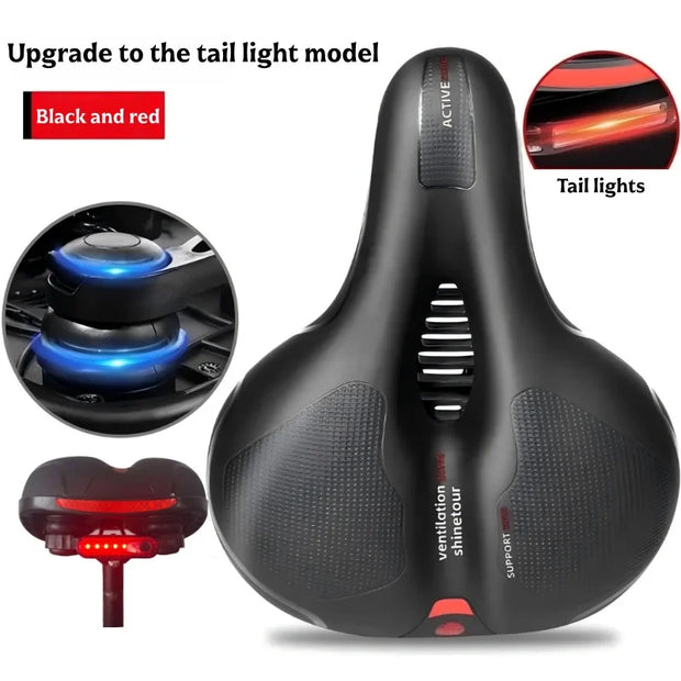 Ergonomic Bicycle Seat with Shock Absorption – Optional Tail Light