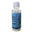Bottle of fish tank cleaning tablets with a white cap on a white background