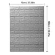 Gray brick-patterned wall panel with dimensions on a white background
