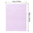 Purple brick-patterned wall sticker with dimensions on a white background