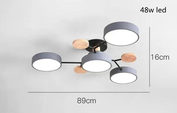 ثريا سقف حديثة متعددة الرؤوس – LED 3 درجات حرارة، 4 أو 5 رؤوس