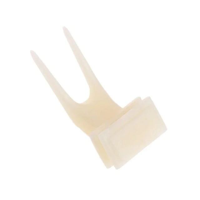 Beige hairbrush with wooden handle on a white background