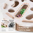 Wooden cat toy with felt material and smooth edges on a white background