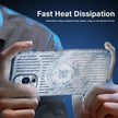 Phone case with fast heat dissipation feature held by a person
