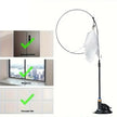 Cleaning tool with a feather attachment, shown on various surfaces with checkmarks.