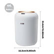 White air purifier with dimensions and capacity details on a white background