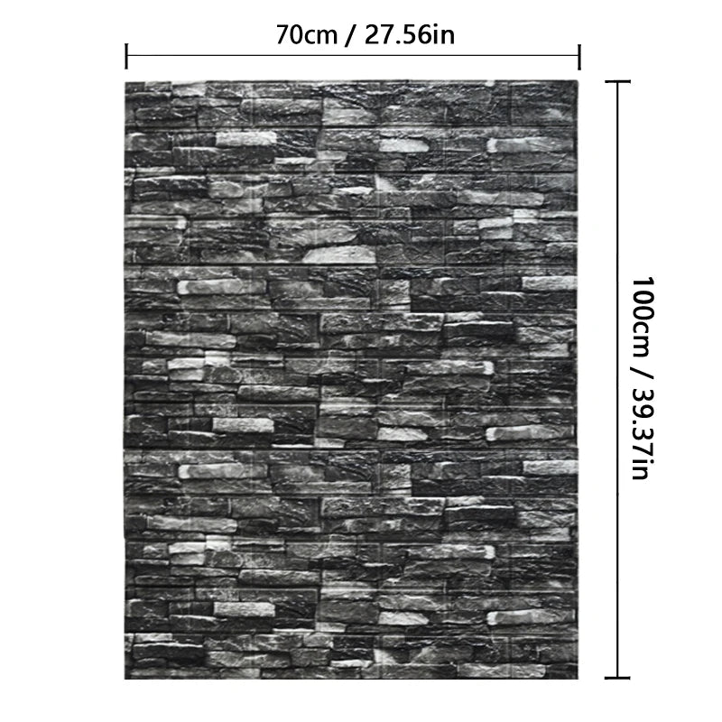 Rug with stone pattern and measurements on a white background