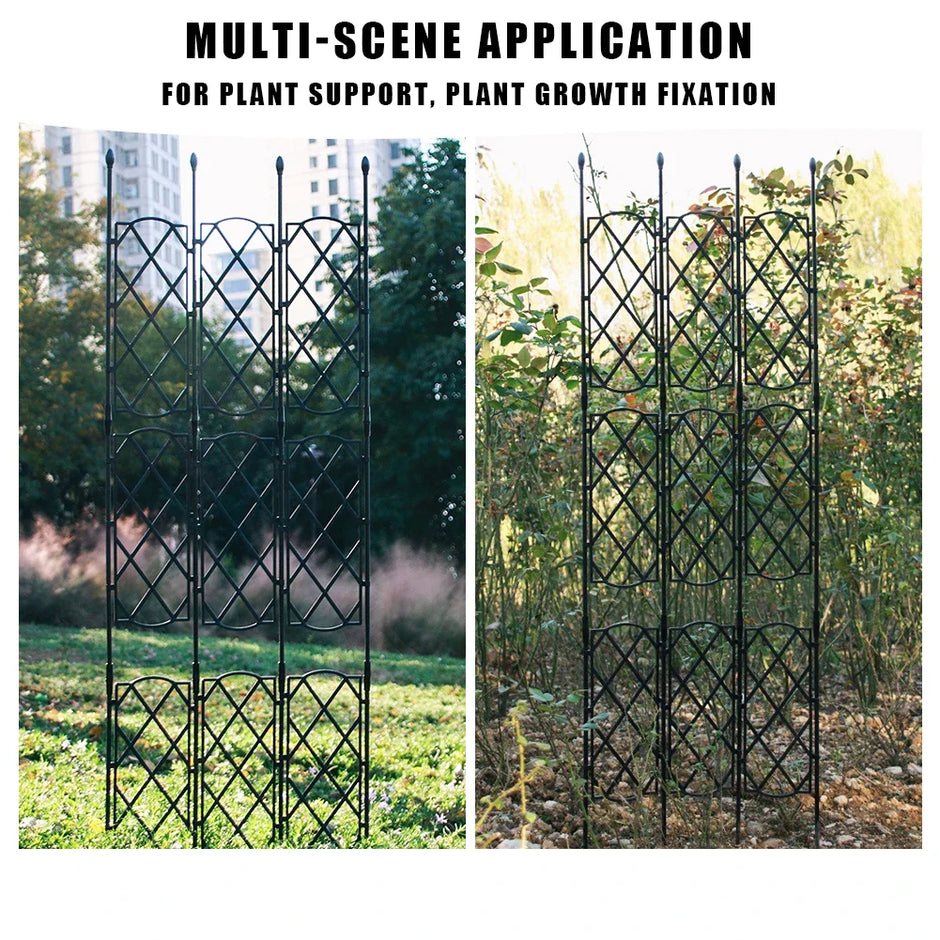 Garden trellis with multi-scene application text on a white background