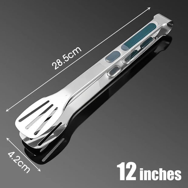 Metallic kitchen utensil with measurements on a dark background