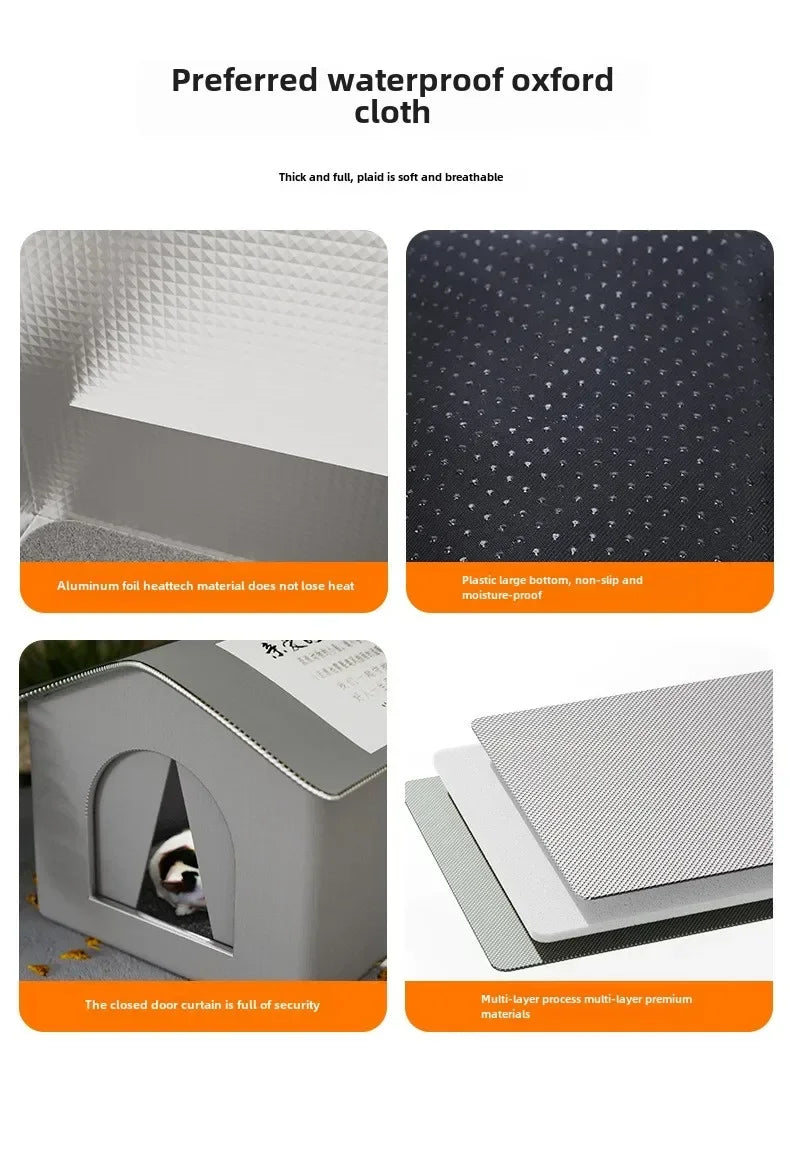 Prefered waterproof oxford cloth with text and product images.