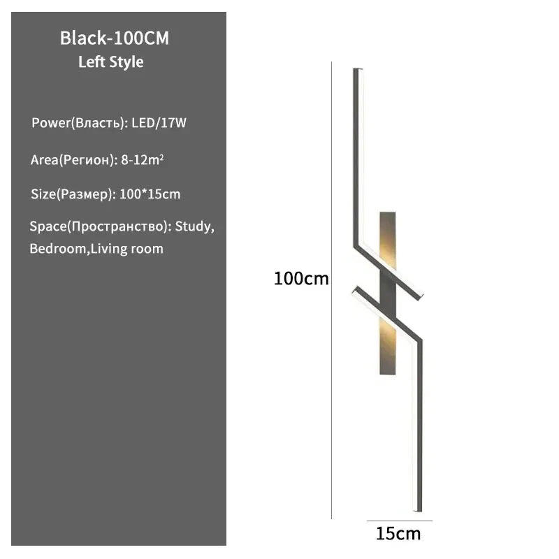 Wall-mounted light fixture with dimensions and specifications on a gray background