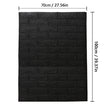 Black brick-patterned wall panel with dimensions on a white background