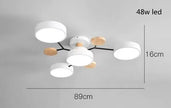 ثريا سقف حديثة متعددة الرؤوس – LED 3 درجات حرارة، 4 أو 5 رؤوس