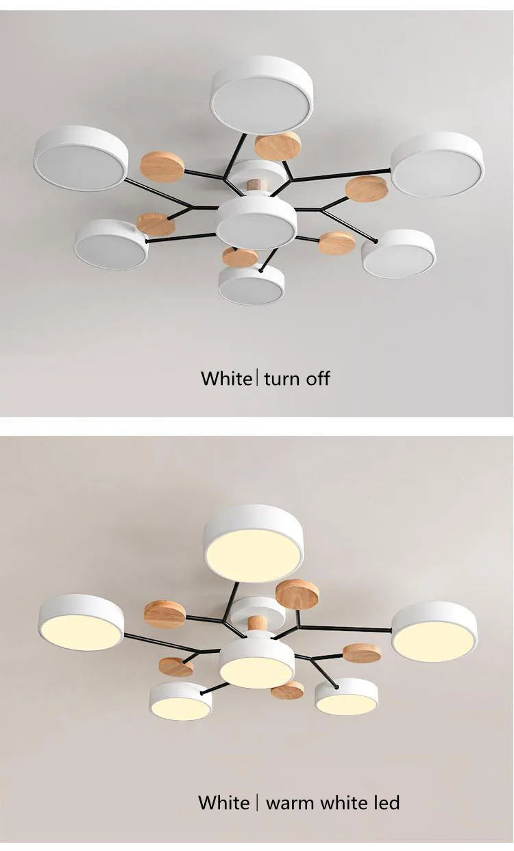 ثريا سقف حديثة متعددة الرؤوس – LED 3 درجات حرارة، 4 أو 5 رؤوس