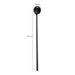 Black spoon with measurements on a white background
