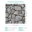 Product information for a stone-patterned material with dimensions and material details.