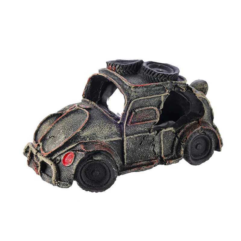 Decorative car-shaped object on a white background