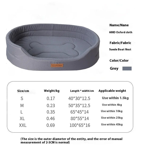Square Dog Bed with Inner Pad – Soft Coral Fleece Pet Bed for Small to Large Dogs | 5 Sizes