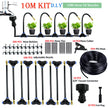 Diy irrigation system kit with hose, nozzles, and connectors on a white background