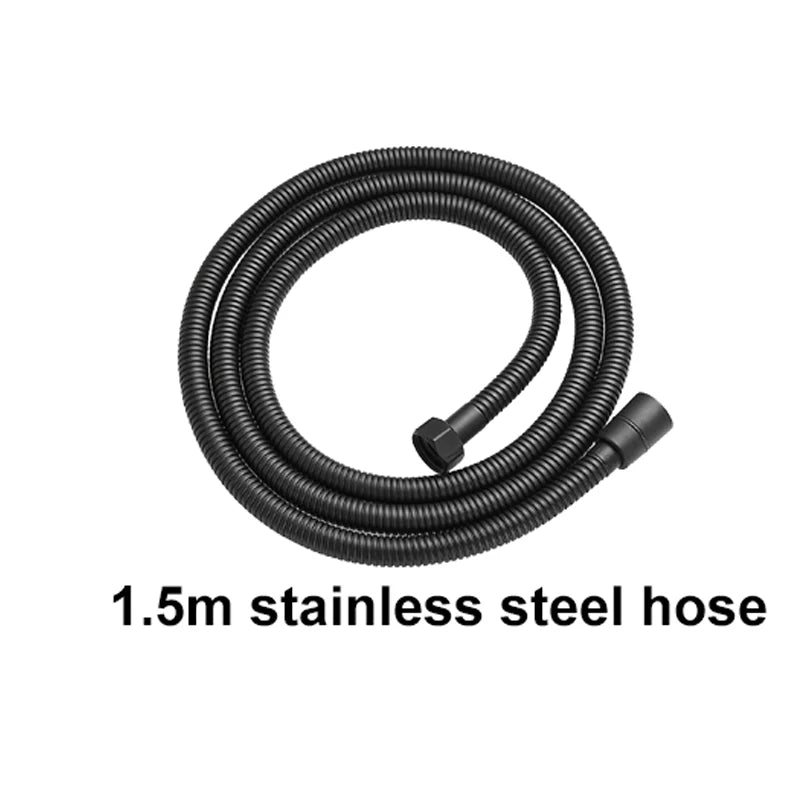 1.5m stainless steel hose on a white background