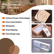 Promotional graphic highlighting services offered with images of engraved products.