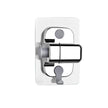 Chrome door handle on a white background