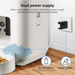 Dual power supply system for a pet camera with battery and power supply components.