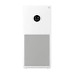White air purifier with digital display on a white background