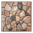 Decorative stone mosaic with various shades of brown and beige on a white background