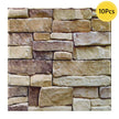 Stone wall panel with a stack of 10 pieces on a white background