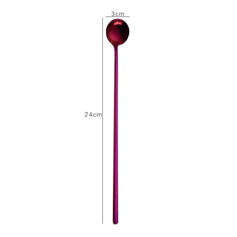 Red spoon with measurements on a white background
