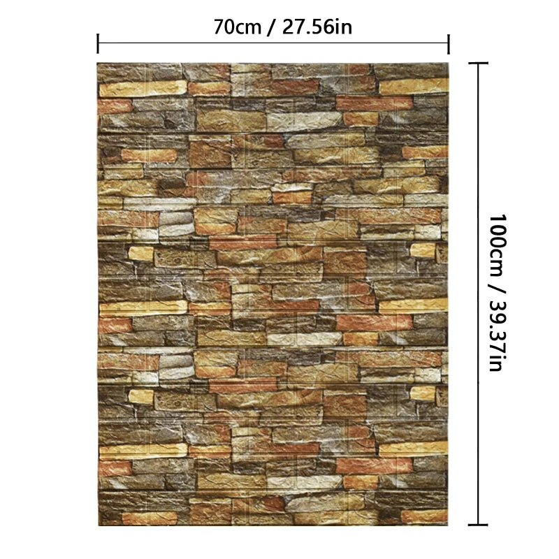 Rug with stone pattern and measurements on a white background