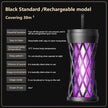 Black standard rechargeable mosquito killer with features listed on a black background