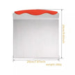 Rectangular white container with red lid and dimensions on a white background